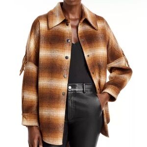BB Dakota Steve Madden fringe plaid shacket